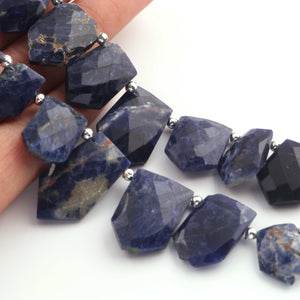 1   Strand  Sodalite Faceted Briolettes - Pentagon  Shape Briolettes -11mmx8mm-27mmx15mm-8 Inches BR1301 - Tucson Beads