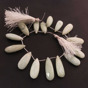 1   Strand  Amazonite Faceted Briolettes - Pear Shape Briolettes -22mmx10mm-33mmx11mm - 9 Inches br02458 - Tucson Beads