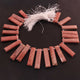 1 Strand Rhodocrosite Faceted Briolettes - Rectangle Shape Briolettes 28mmx8mm- 35mmx8mm 8.5 Inches BR4082 - Tucson Beads