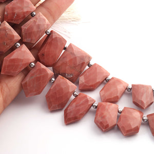 1 Strand Rhodocrosite Faceted Briolettes - Pentagon Shape Briolettes 15mmx11mm- 26mmx17mm 9 Inches BR586 - Tucson Beads