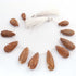 1  Strand Picture Jasper Faceted Briolettes - Pear Shape Briolettes -20mmx9mm-36mmx13mm - 9 Inches BR1004
