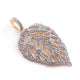 1 Pc Antique Finish Pave Diamond 925 Sterling Silver Leaf Charm Pendant-- Leaf Diamond Pendant - Necklace Jewelry  42mmx30mm PD1415 - Tucson Beads