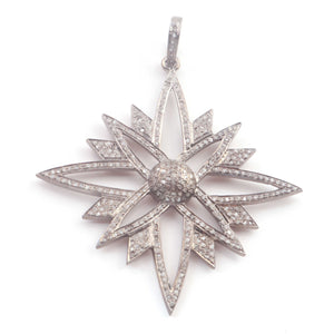 1 PC Antique Finish  Pave Diamond   Star Pendant -  Star Diamond Pendant- 58mmx54mm Pd716 - Tucson Beads