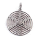 1 Pc Pave Diamond Round Designer Pendant -925 Sterling Silver -Necklace Pendant 40mmx36mm PD1432 - Tucson Beads