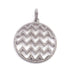 1 Pc Pave Diamond Round Designer Zig Zag Pendant -925 Sterling Silver -Necklace Pendant 40mmx35mm PD1366