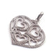 1 Pc Antique Finish Pave Diamond Heart Pendant - 925 Sterling Silver- Love Necklace Pendant 40mmx42mm PD1447 - Tucson Beads