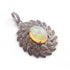 1 Pc Antique Finish Pave Diamond & Black Spinel Center In Ethiopian Opal Pendant - 925 Sterling Silver - Diamond Necklace Pendant 39mmx31mm PD1290