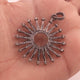 1 Pc Antique Finish Pave Diamond Sunburst With Double Cut Diamond Pendant - 925 Sterling Silver - Necklace Pendant 46mmx40mm PD1168 - Tucson Beads