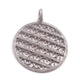 1 Pc Pave Diamond Round Designer Filigree Pendant -925 Sterling Silver -Necklace Pendant 44mmx40mm PD1362 - Tucson Beads
