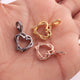 1 Pc Pave Diamond Heart Charm Pendant, 925 Sterling Silver, Rose & Yellow Gold Vermeil Heart Pendant Pave Diamond Jewelry 17mmx15mm You Choose PDC000435 - Tucson Beads