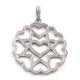 1 Pc Antique Finish Pave Diamond Heart Pendant - 925 Sterling Silver- Love Necklace Pendant 41mmx37mm PD1434 - Tucson Beads