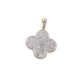 1 Pc Pave Diamond Clover Pendant Over 925 Sterling Silver & Vermeil - Clover Pendant 25mmx21mm PD728 - Tucson Beads
