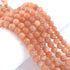 1 Strand Peach MoonStone, Best Quality , High Quality , Faceted Round  Balls Beads -6mm- 8 Inches BR4545