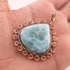 1 Pc Antique Finish Pave Diamond Larimar With Multi Sapphire Pendant - Yellow Gold Vermeil - Necklace Pendant 48mmx43mm PD1200