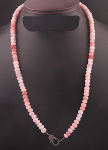 Pink Opal Beaded Necklace - Necklace With Lobster - Long Knotted Beads Necklace -Single Wrap Necklace - Gemstone Necklace BN024 - Tucson Beads