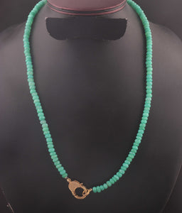 Chrysoprase Beaded Necklace - Necklace With Lobster - Long Knotted Beads Necklace -Single Wrap Necklace - Gemstone Necklace BN028 - Tucson Beads