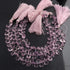 1  Strand Pink Amethyst Faceted Briolettes - Pear Shape  Briolettes - 8mmx6mm-10mmx7mm- 7.5 Inches BR02745