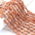 1 Strand Peach  Moonstone Faceted Briolettes -Oval Shape Gemstone Beads - 10mm-15mm-- 10.5 Inches BR04019