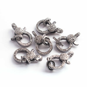 1 PC Antique Finish Pave Diamond Lobsters Over 925 Sterling Silver - Double Sided Diamond Clasp 25mmx12mm LB0002 - Tucson Beads