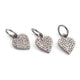 1 Pc Pave Diamond Heart Charm Pendant, 925 Sterling Silver Heart Pendant Pave Diamond Jewelry 17mmx10mm pdc00044 - Tucson Beads