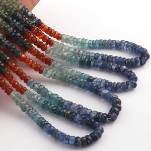 1  Long Strand Multi Kyanite Faceted Roundelles - Gemstone Rondelles 5mm-16 Inches BR02529 - Tucson Beads