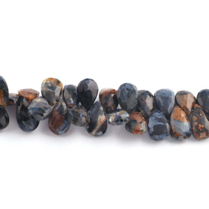 1  Strand Natural Pietersite Faceted Briolettes  -Pear Shape Briolettes  11mmx8mm-15mmx8mm 8.5 Inches BR03508 - Tucson Beads