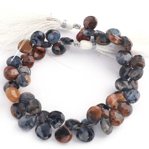 1  Strand Natural Pietersite Faceted Briolettes  -Heart Shape Briolettes  9mm-10mm 8 Inches BR03506 - Tucson Beads