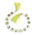 1 Strand Prahnite Faceted Briolettes -Heart Shape Gemstone Beads -9 mm-11mm-  9 Inches BR4520