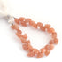 1 Strand Peach Moon Stone Faceted Briolettes -Tear Drop Gemstone Beads -5 mm-7mm  7Inches BR4519