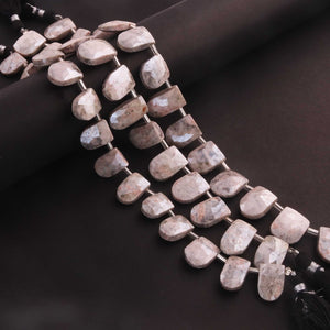 1 Strand White Silverite Faceted Briolettes  -Fancy Shape Briolettes  13mmx9mm - 18mmx12mm-8.5 Inches BR03517 - Tucson Beads