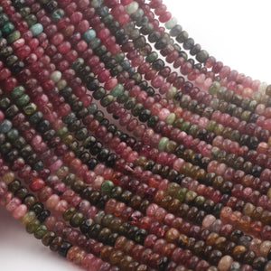 1  Long Strand Multi Tourmaline Smooth Roundelles - Semi Precious Gemstone Tourmaline Roundelles Beads - 6mm-14.5 Inches BR03247 - Tucson Beads
