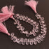 1 Strand Rose Quartz Faceted Briolettes -Pear Shape Gemstone Beads -5mm-  7 Inches BR4510