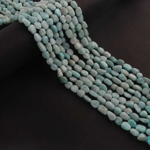 1 Strand Amezonite Smooth Nuggets Beads- Smooth Nuggets -8mmx6mm-10mmx6mm 13.5-Inches BR0405 - Tucson Beads