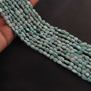 1 Strand Amezonite Smooth Nuggets Beads- Smooth Nuggets -8mmx6mm-10mmx6mm 13.5-Inches BR0405 - Tucson Beads