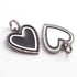 1 Pc Pave Diamond Black & White Bakelite Heart 925 Sterling Silver Pendant- 33mmx25mm PDC1890