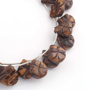 1 Strand Brown Tiger Eye Smooth Carving Briolettes -Heart Shape Briolettes -16mmx16mm-17mmx17mm - 9 Inches BR0428 - Tucson Beads
