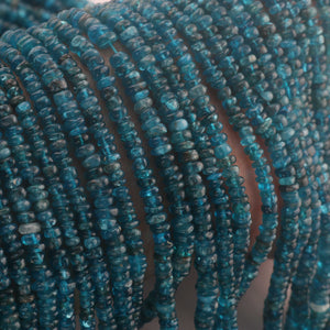 1 Strand Neon Apatite Faceted Rondelles Neon Apatite Beads - Semi Precious Gemstone beads- 3mm-5mm 13.5 Inches BR03251 - Tucson Beads
