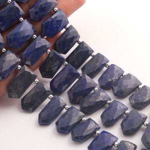 1 Strand  Lapis Lazuli Briolettes - Pentagon Shape Faceted Beads -16mmx10mm-21mmx12mm 9 .5 inch BR0407 - Tucson Beads