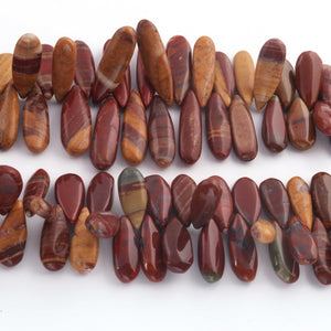 1 Strand Mookaite Smooth Briolettes - Pear Shape Briolettes  21mmx9mm-34mmx9mm 9.5 Inches BR0401 - Tucson Beads