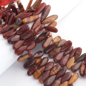 1 Strand Mookaite Smooth Briolettes - Pear Shape Briolettes  21mmx9mm-34mmx9mm 9.5 Inches BR0401 - Tucson Beads