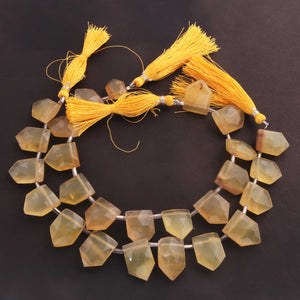 1 Strand  Yellow Opal Briolettes - Pentagon Shape Faceted Beads -14mmx9mm-16mmx12mm 9 inch BR0406 - Tucson Beads