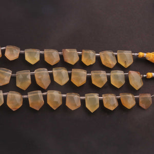 1 Strand  Yellow Opal Briolettes - Pentagon Shape Faceted Beads -14mmx9mm-16mmx12mm 9 inch BR0406 - Tucson Beads