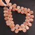 1 Strand Peach Moon Stone Faceted Briolettes -Pear Shape Gemstone Beads -9 mm- 7 Inches BR4527