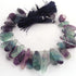 1 Strand Fluorite Smooth Briolettes - Pear Shape  17mmx9mm-39mmx9mm 9 Inches BR0430
