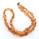 AAA Quality Citrine Tumble Shape Smooth Beads Necklace - Necklace With Lobster Lock  -Single Wrap Necklace - Gemstone Necklace - 11mmx11mm - 25mmx15mm - 25 Inches-BR03252 - Tucson Beads