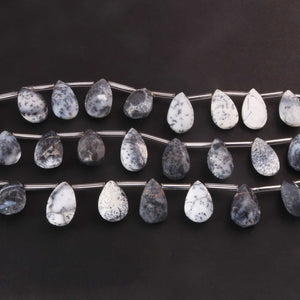 1 Strand Dandrite Opal Faceted Briolettes - Pear Shape Briolettes  16mmx11mm-19mmx10mm 8 Inches BR0436 - Tucson Beads