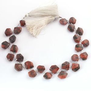 1 Strand Unakite Faceted Briolettes -  Fancy Shape Briolettes -16mmx12mm-10mmx10mm -10 Inches BR03534 - Tucson Beads