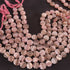 1  Strand Pink Opal Carving Coin Shape Smooth Gemstone  Briolettes - 12mm-14mm - 9.5  Inches BR0363