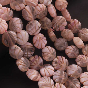 1  Strand Pink Opal Carving Coin Shape Briolettes - Coin Shape Briolettes Beads - 12mm-14mm - 9.5  Inches BR0363 - Tucson Beads