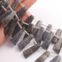 1  Long Strand  Black Rutile Faceted Briolettes - Rectangle  Shape Briolettes -18mmx10mm-33mmx12mm-7.5 Inches BR03535
